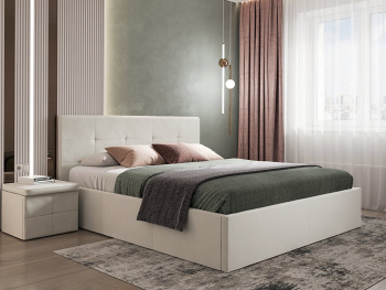 Кровать Милана укороченная жемчужная 140х200