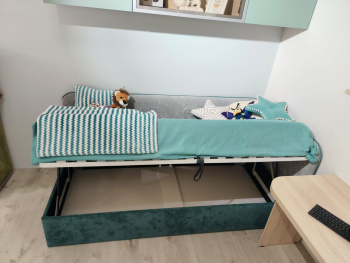 Распродажа МК _ Кровать РИО 900х2000 + матрас Safety 90*200 мятно+серая 90х200