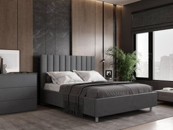 Кровать Калифорния new на ножках серая 140х200