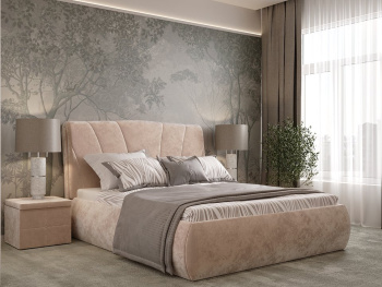 Кровать Бриона с подъёмным механизмом бежевая 140х200