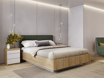 Кровать Лима с мягкими вставками, Сонома