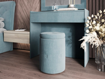 Пуф Круглый с местом хранения бирюзовый