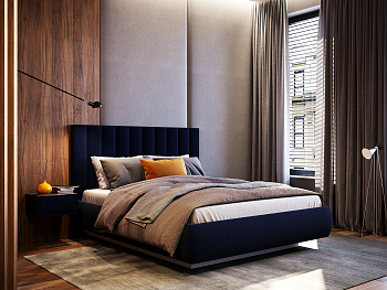 Кровать Калифорния new с парящим круглым основанием и подъемным механизмом