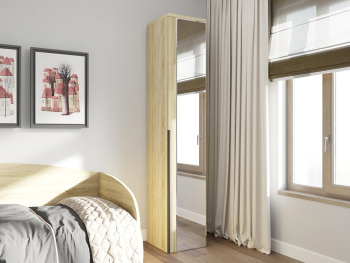 Шкаф Пенал 45х45х236 с полками и ручками лофт (Дуб сонома, Дуб сонома ЛДСП)