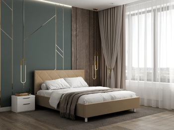 Кровать Рица на ножках с подъемным механизмом кофейная 140х200