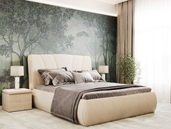 Кровать Бриона с подъёмным механизмом кремовая 140х200