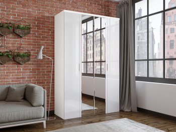 Шкаф Wing Line 150х60х236 (Белый капри, Белый глянец МДФ)