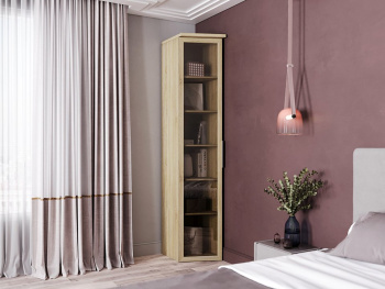 Шкаф Пенал 43х60х236 скошенный (Дуб сонома, Дуб сонома ЛДСП)