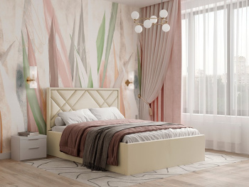 Кровать Мальта кремовая 140х200