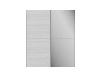 Фасад 200 см (зеркальный + глухой) Белый шпон дуба + зеркало