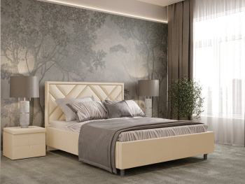 Кровать Мальта на ножках кремовая 140х200