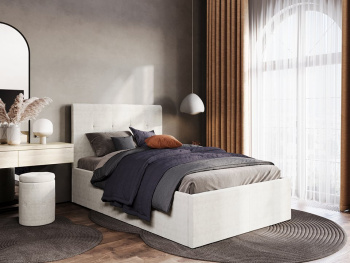 Кровать Милана с подъемным механизмом жемчужная 120х200