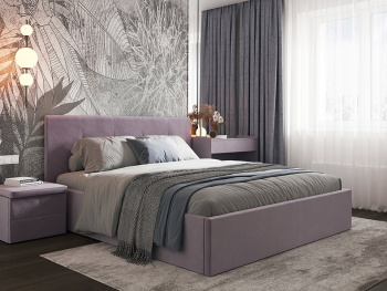 Кровать Милана укороченная с подъёмным механизмом лавандовая 140х200