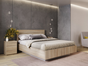 Кровать Лима с подъёмным механизмом, белый шпон дуба