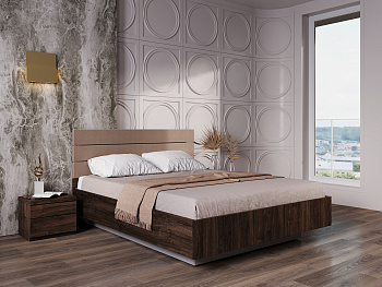 Кровать Лима с мягкими вставками, Шоколад